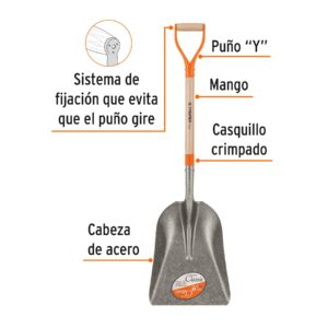 Alternative view of Pala carbonera Classic, puño 'Y', TRUPER
