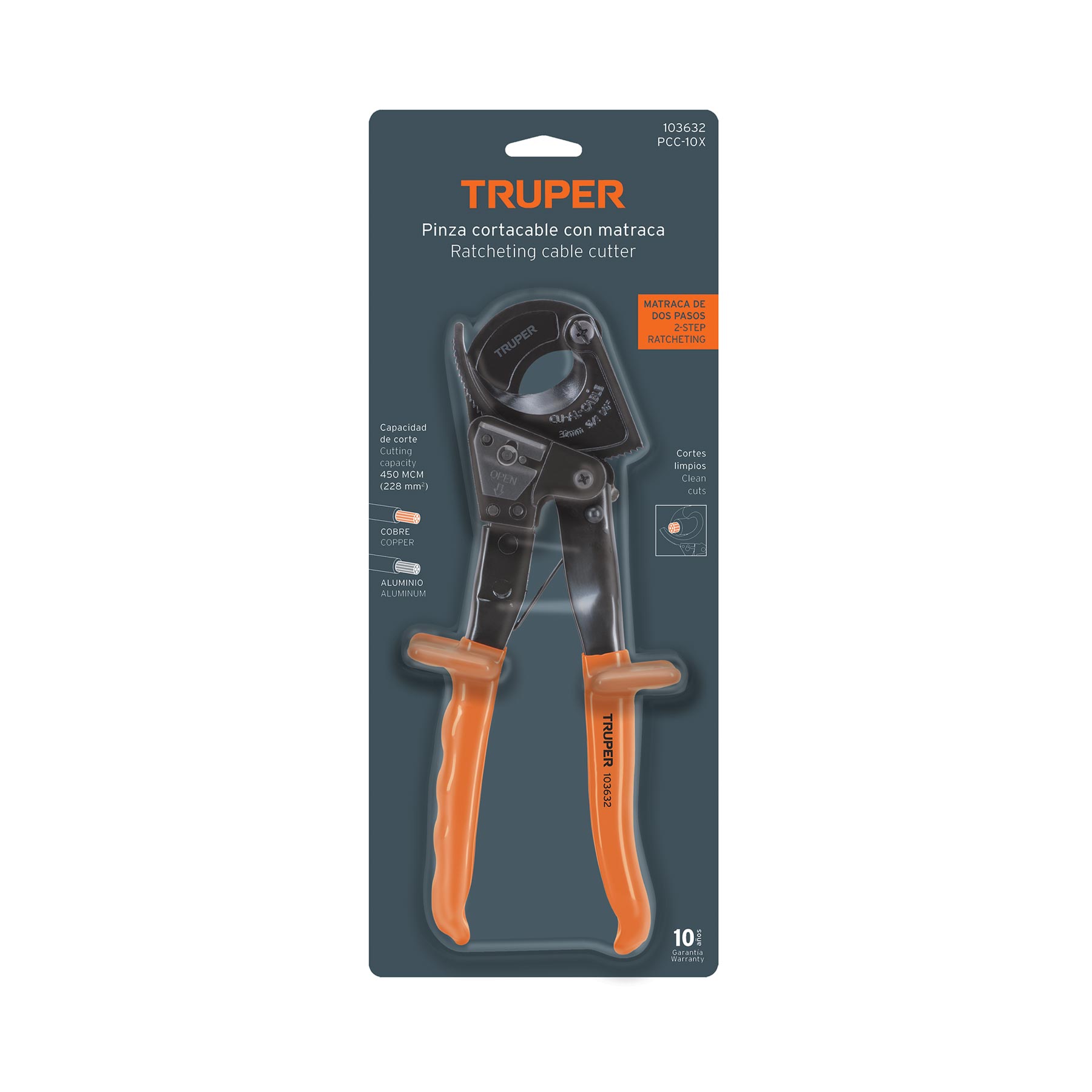 Pinzas cortacable de trinquete 10', TRUPER EXPERT - Imagen 2
