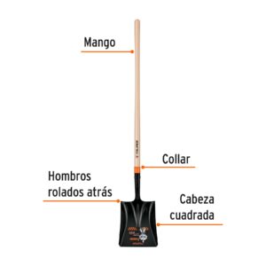 Alternative view of Pala cuadrada T-2000, mango largo 45', TRUPER