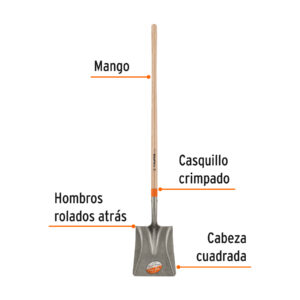 Alternative view of Pala cuadrada Classic, mango largo 48', TRUPER