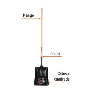 Pala T-2000 cuadrada, tipo español, mango largo 41', TRUPER - Imagen 2