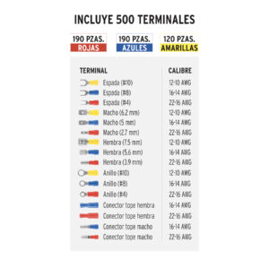 Kit de crimpadora y 500 terminales con aislamiento, TRUPER - Imagen 4