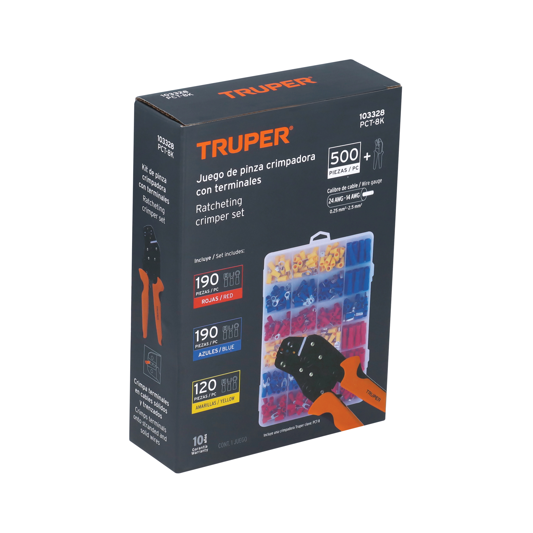 Kit de crimpadora y 500 terminales con aislamiento, TRUPER - Imagen 5