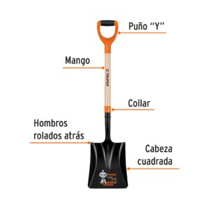 Alternative view of Pala cuadrada T-2000, puño 'Y', TRUPER