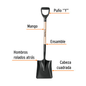 Alternative view of Pala cuadrada T-1000, puño 'Y', TRUPER