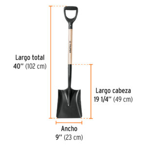 Pala cuadrada T-1000, puño 'Y', TRUPER - Imagen 3