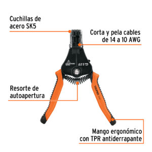 Alternative view of Pinza 6.5' pela cables automática, 14 a 10 AWG, TRUPER