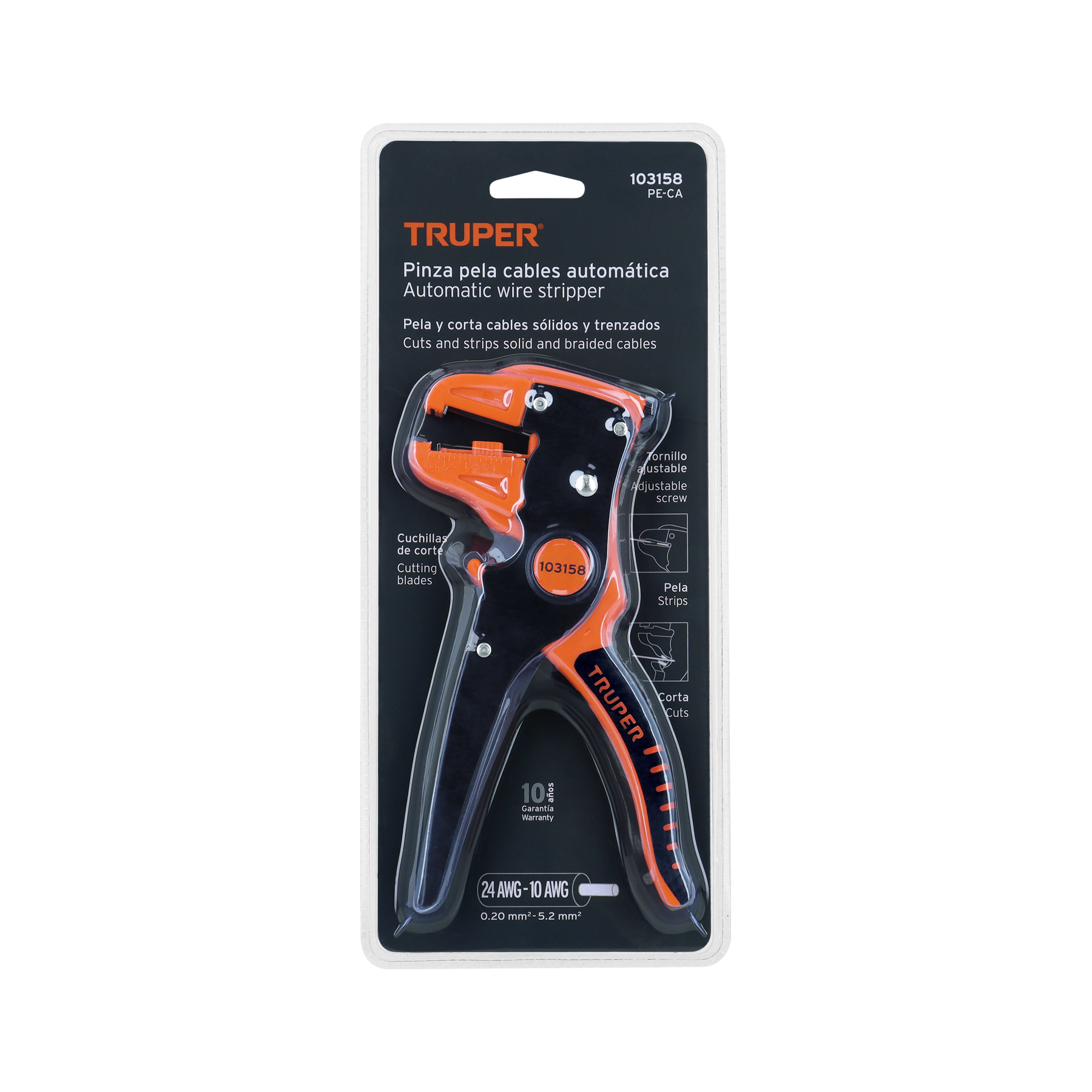 Pinza 7' pela cables automática, 24 a 10 AWG, TRUPER - Imagen 4
