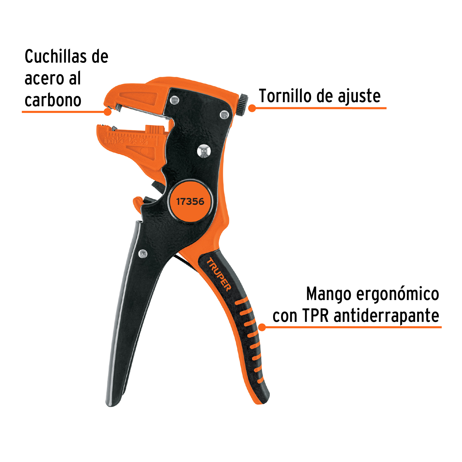 Pinza 7' pela cables automática, 24 a 10 AWG, TRUPER - Imagen 2