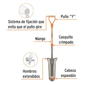 Alternative view of Pala espadón Classic, puño 'Y', TRUPER