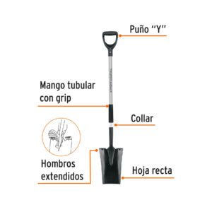 Alternative view of Pala escarramán, puño 'Y', mango acero, TRUPER EXPERT