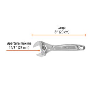 Llave ajustable (perico) 8' profesional cromada, EXPERT - Imagen 3