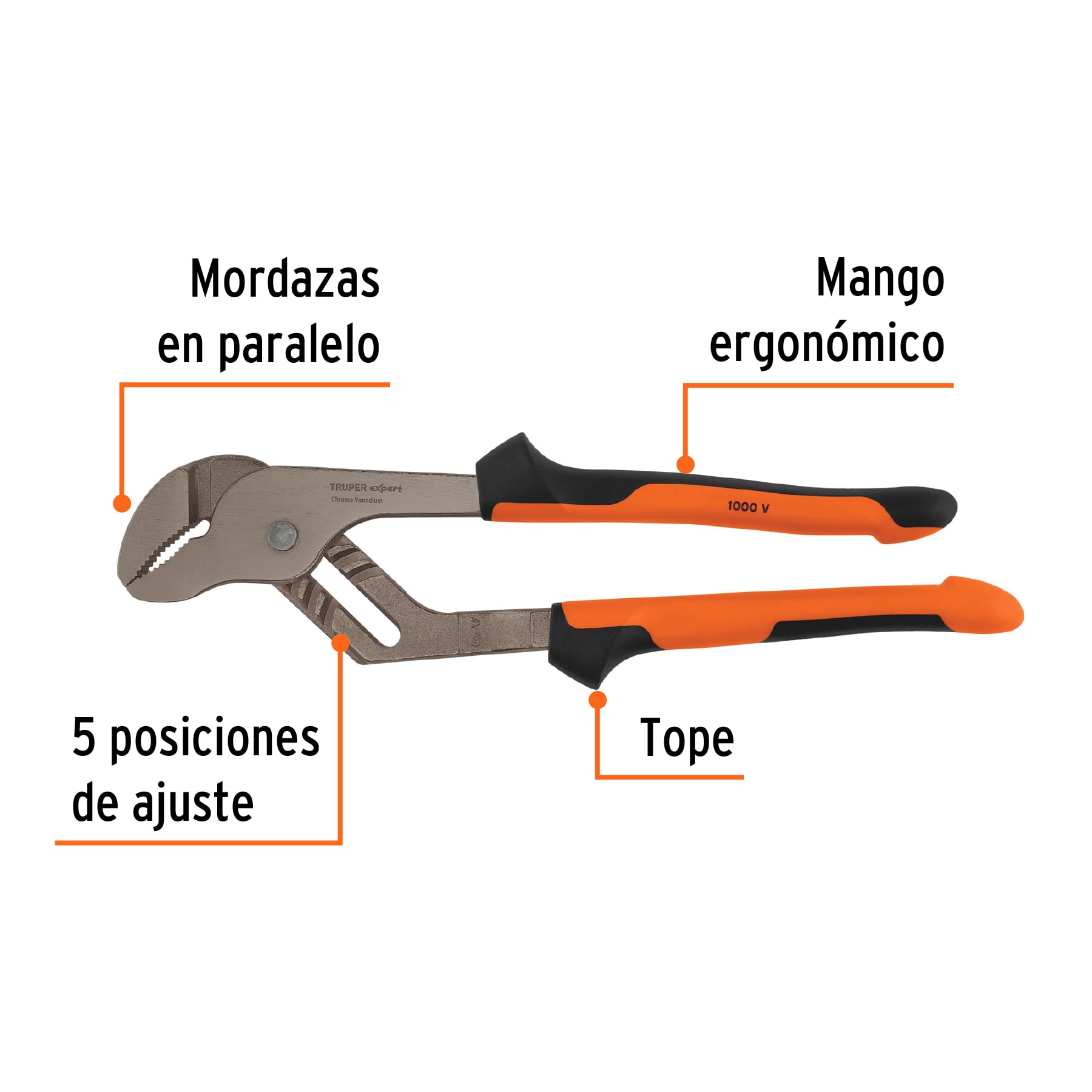 Pinzas de extensión 12' mango Comfort Grip, TRUPER EXPERT - Imagen 2