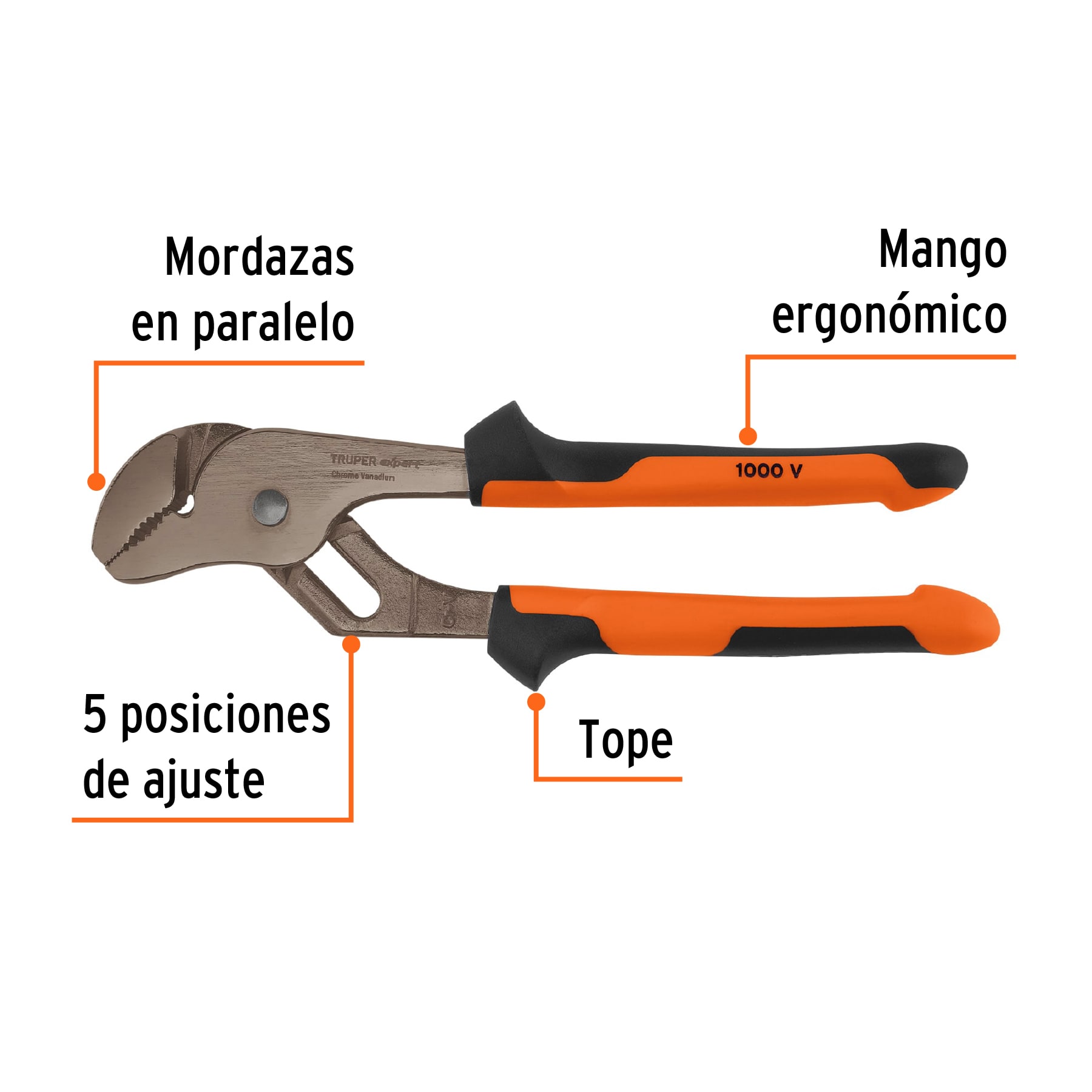 Pinzas de extensión 8' mango Comfort Grip, TRUPER EXPERT - Imagen 2