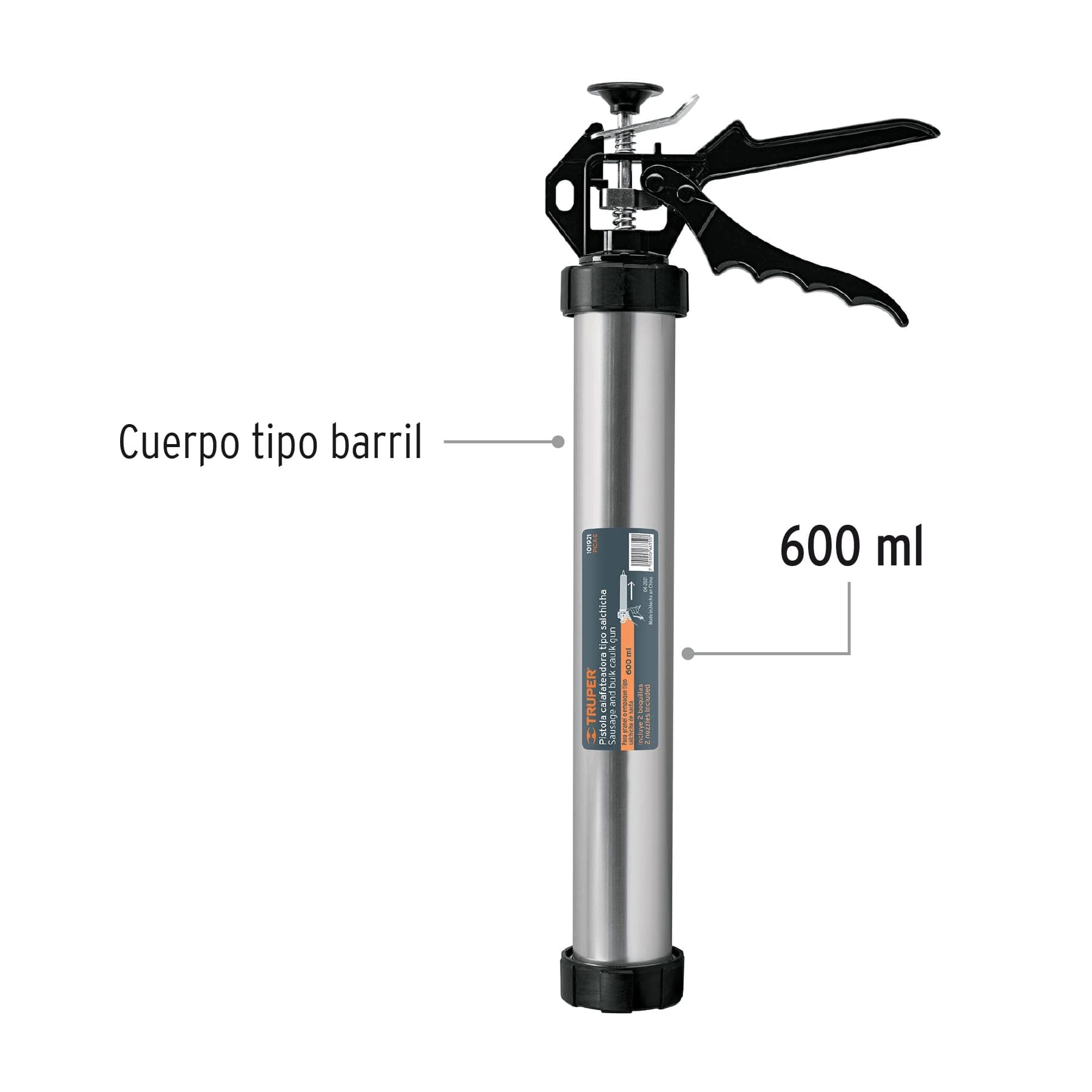 Pistola calafateadora para salchicha de 600 ml, TRUPER - Imagen 2
