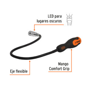 Alternative view of Imán flexible de acero con LED, 3 kg, TRUPER