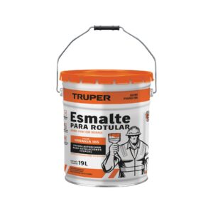 Pintura esmalte para rotular, naranja, cubeta 19 L, TRUPER