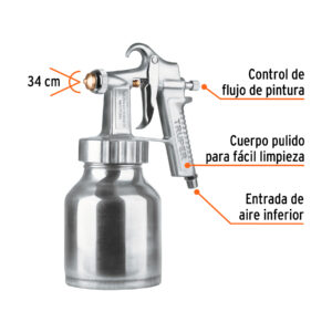 Alternative view of Pistola p/pintar baja presión, 1.5 mm, pulida, entrada inf