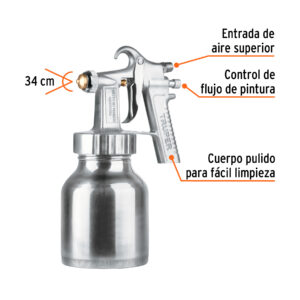 Alternative view of Pistola p/pintar baja presión, 1.5 mm, pulida, entrada sup