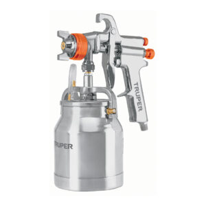 Pistola p/pintar succión HVHP vaso alum, 1.8mm, 2 vál TRUPER