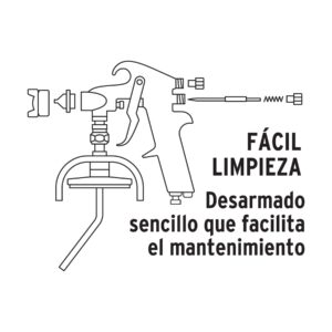 Pistola p/pintar succión HVLP vaso aluminio, 1.4 mm, EXPERT - Imagen 4