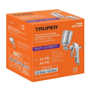 Pistola para retoque LVMP vaso aluminio, 0.5 mm, TRUPER - Imagen 6