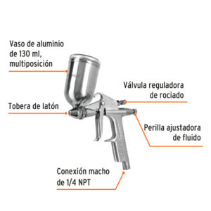 Alternative view of Pistola para retoque LVMP vaso aluminio, 0.5 mm, TRUPER
