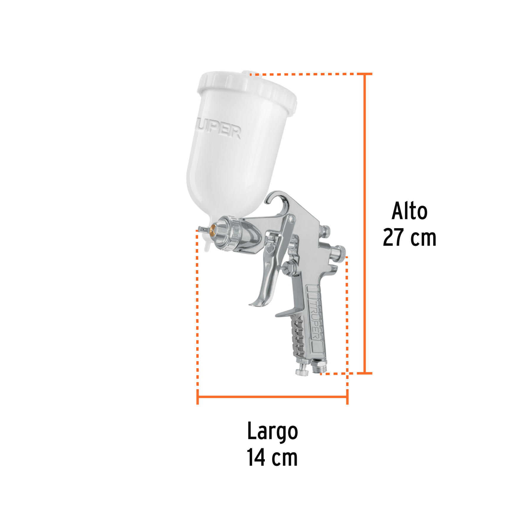 Pistola para pintar LVMP vaso plástico, 1.7 mm, TRUPER - Imagen 3