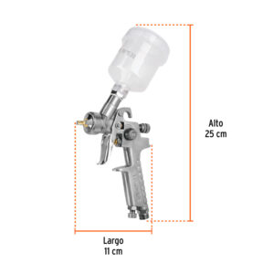 Pistola p/retoque gravedad HVLP vaso plástico, 1 mm, TRUPER - Imagen 5