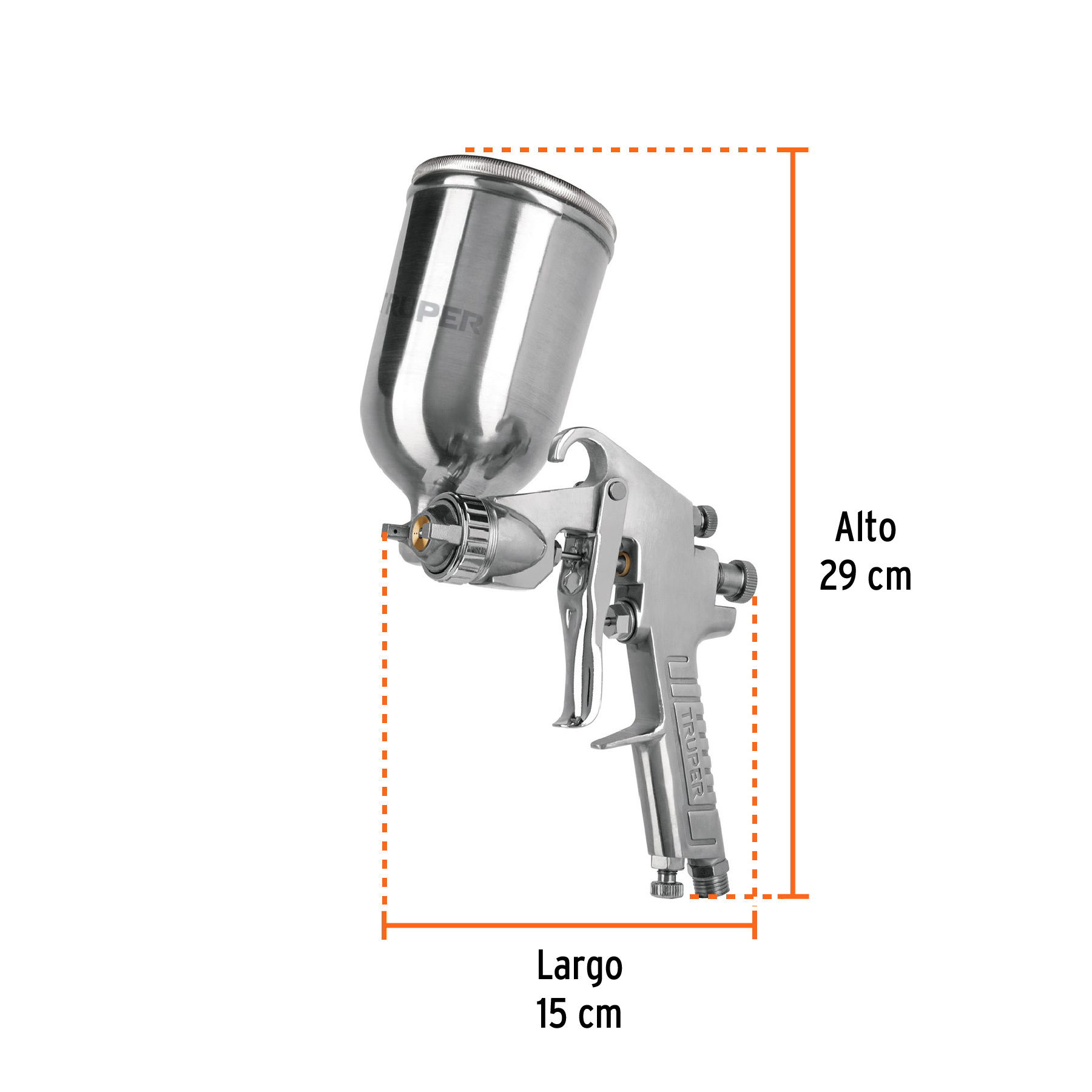 Pistola para pintar LVMP vaso aluminio, 1 mm, TRUPER - Imagen 5