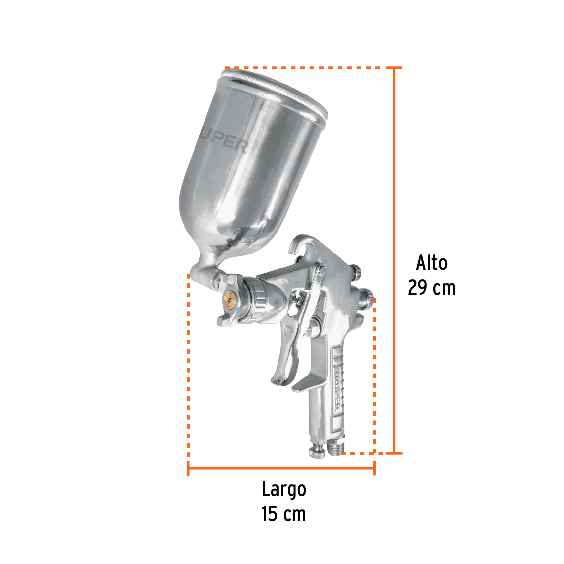 Pistola para pintar LVMP vaso aluminio, 1.4 mm, TRUPER - Imagen 5