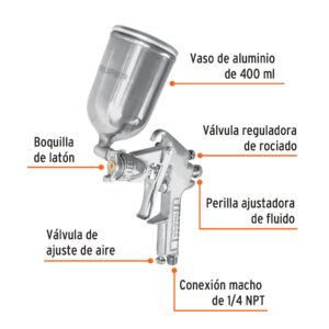 Alternative view of Pistola para pintar LVMP vaso aluminio, 1.7 mm, TRUPER