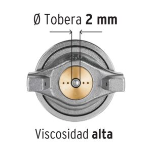 Pistola para pintar LVMP vaso aluminio, 2 mm, TRUPER - Imagen 4