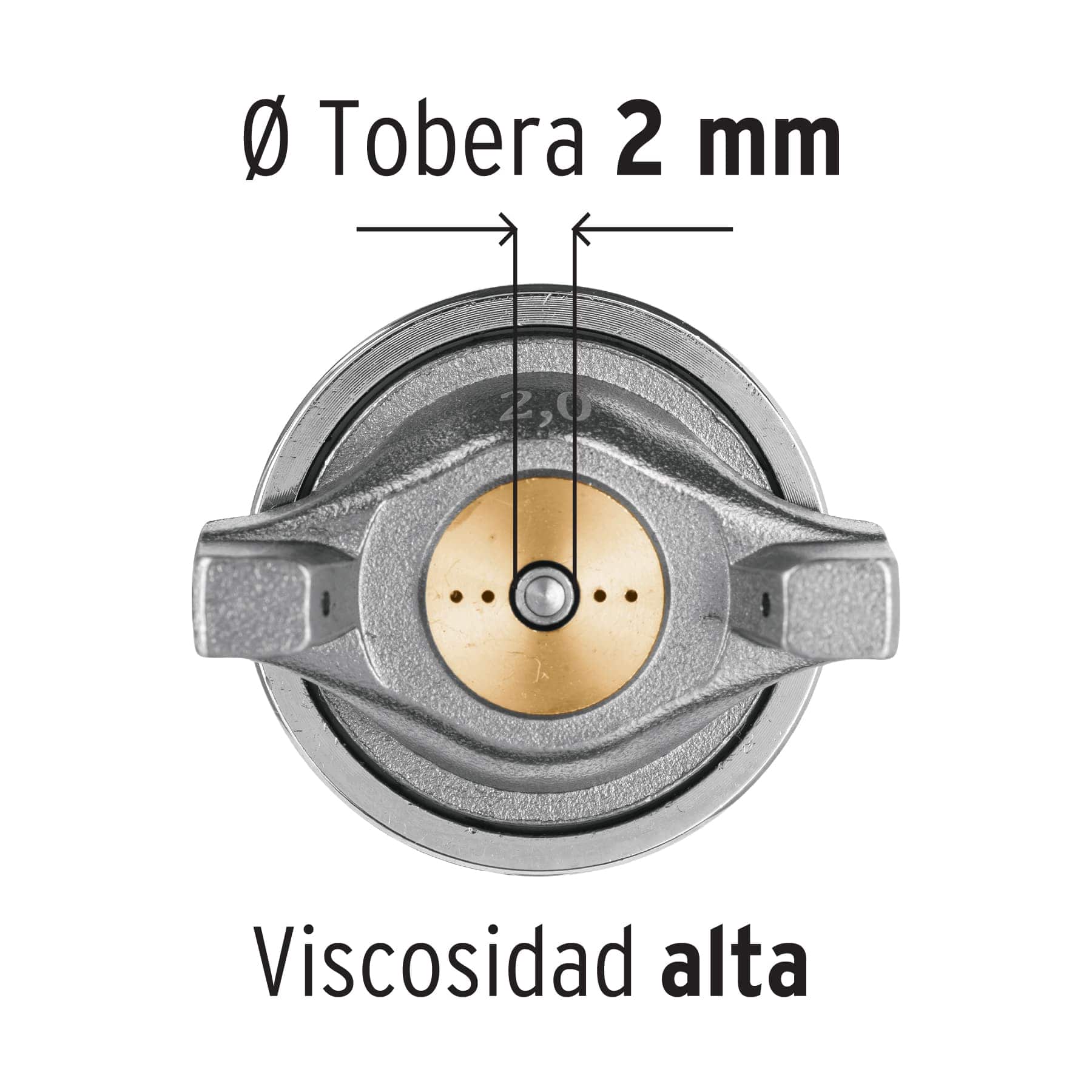 Pistola para pintar LVMP vaso aluminio, 2 mm, TRUPER - Imagen 4