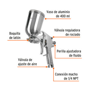 Alternative view of Pistola para pintar LVMP vaso aluminio, 2 mm, TRUPER