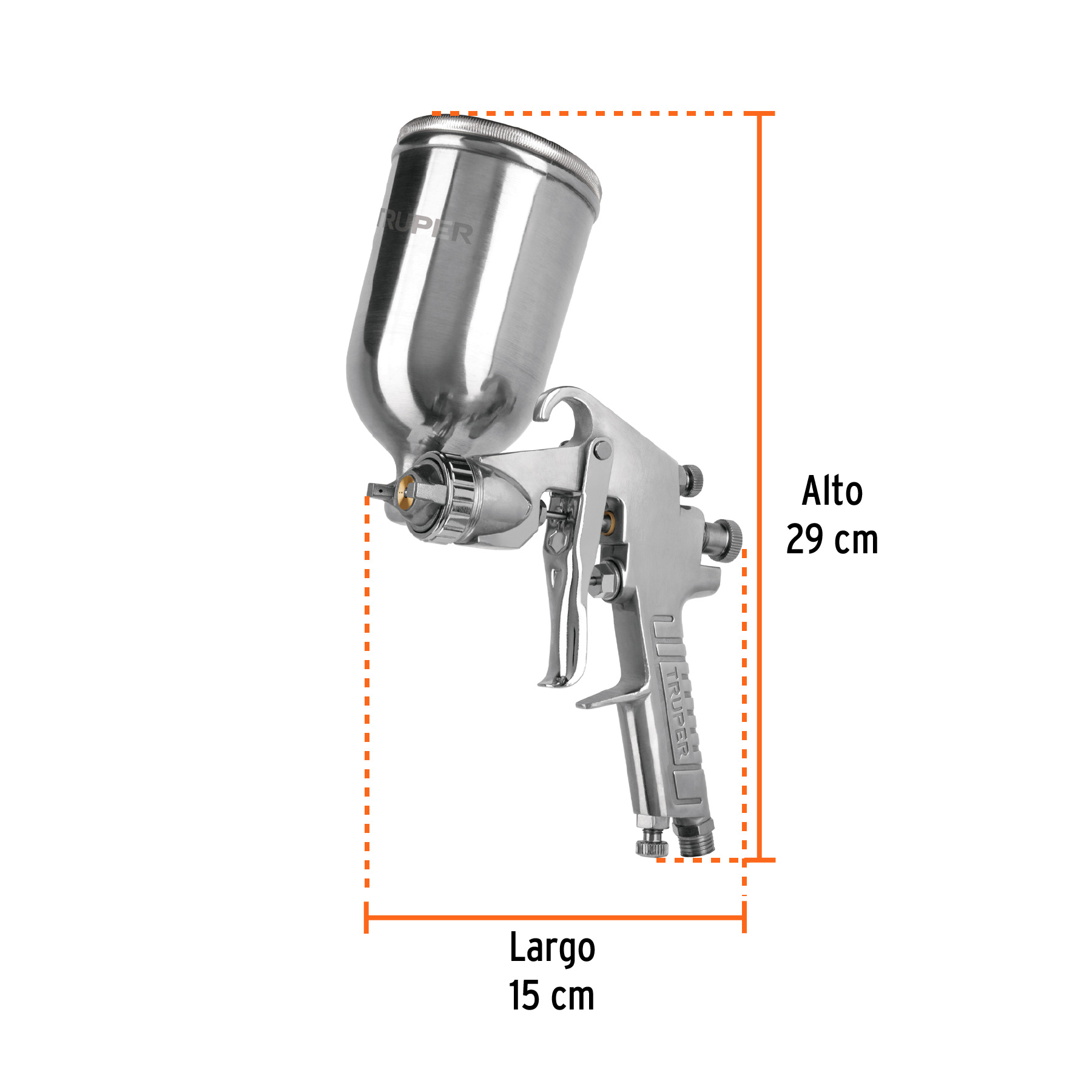 Pistola para pintar LVMP vaso aluminio, 2 mm, TRUPER - Imagen 5