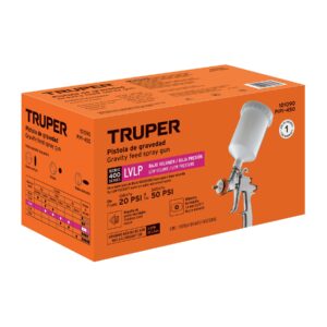 Pistola para pintar LVLP vaso plástico, 1.4 mm, TRUPER - Imagen 4