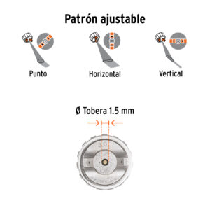 Pistola p/pintar híbrida vaso plástico,1.5mm, TRUPER - Imagen 5