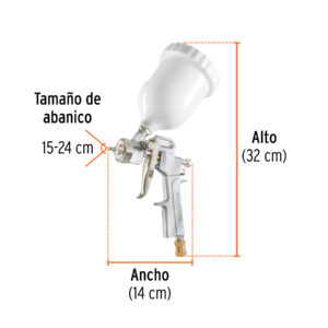 Pistola p/pintar Híbrida vaso plástico,3.0mm, TRUPER - Imagen 4