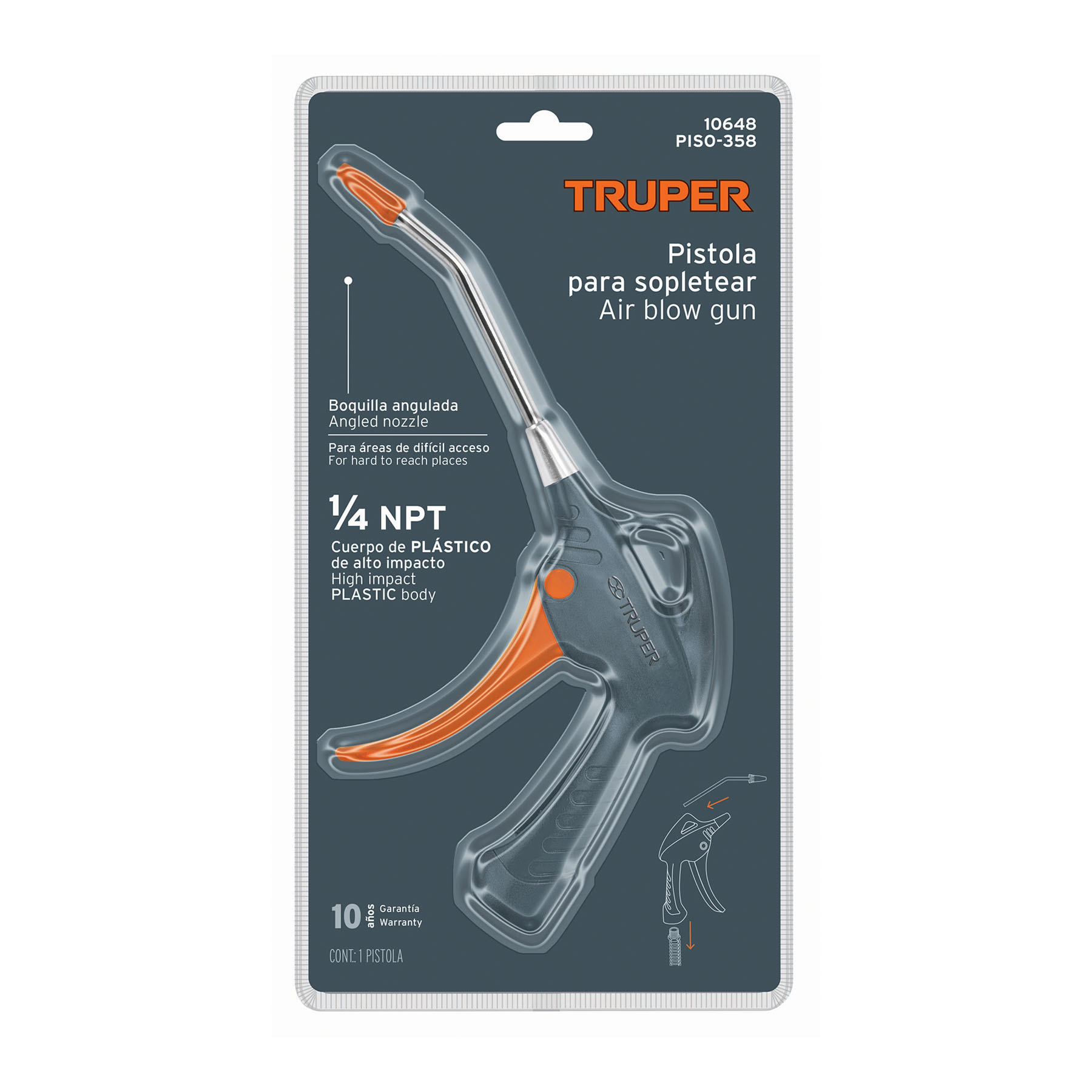 Pistola plástica para sopletear, cuerpo de POM, TRUPER - Imagen 3