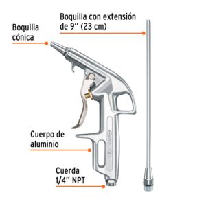 Alternative view of Pistola de aluminio para sopletear, 2 boquillas, TRUPER