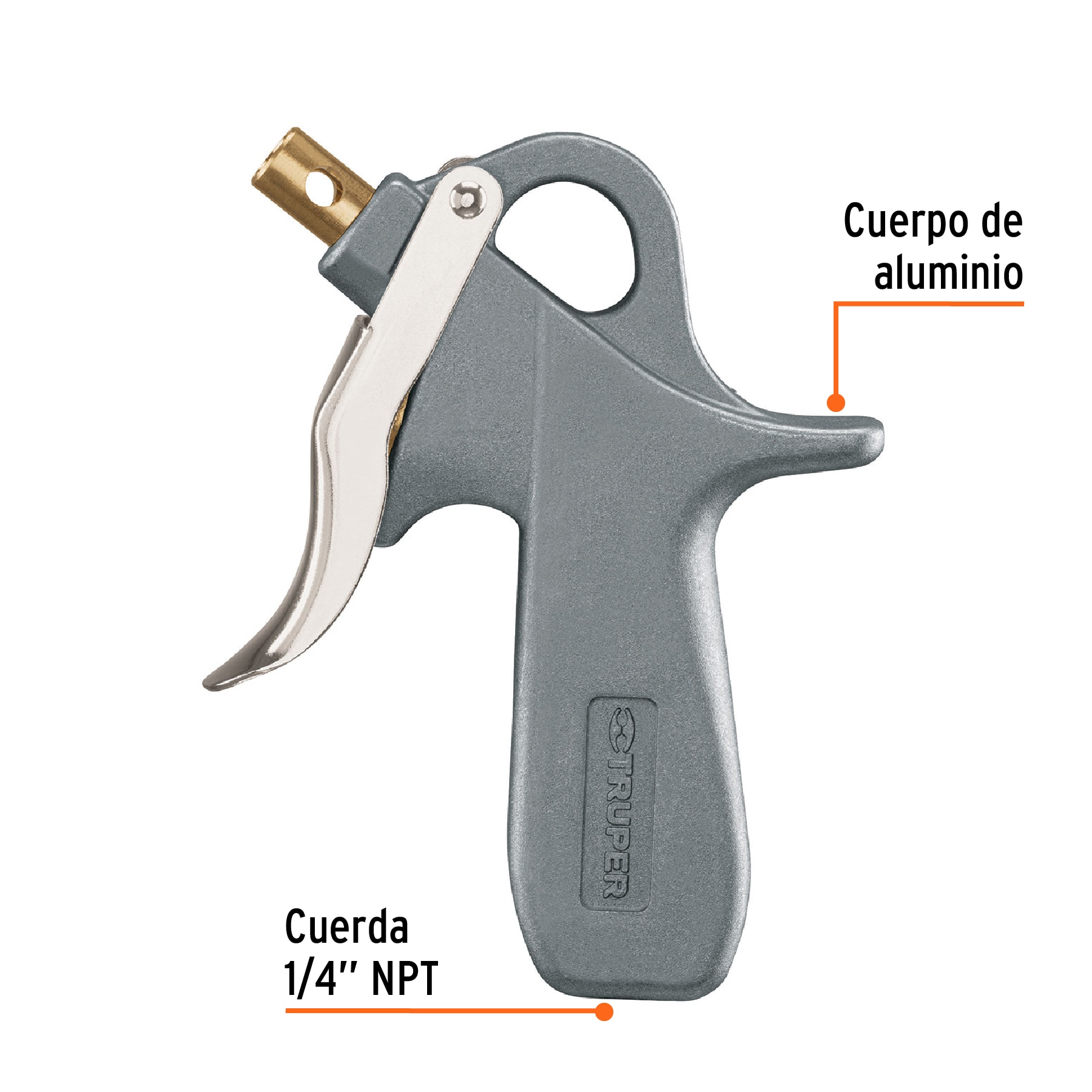 Pistola de aluminio para sopletear, 5 boquillas, TRUPER - Imagen 2