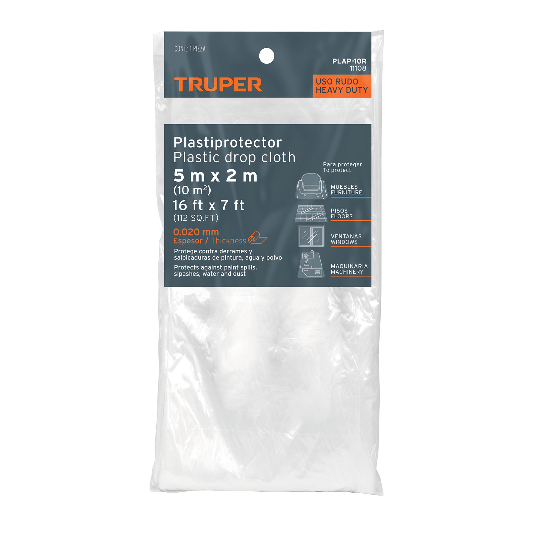 Plastiprotector 5 x 2 m, uso rudo, TRUPER - Imagen 4