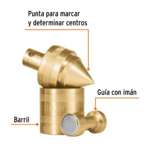 Alternative view of Plomada de latón 12 oz con centro y guía magnética, TRUPER