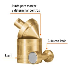 Alternative view of Plomada de latón 16 oz con centro y guía magnética, TRUPER