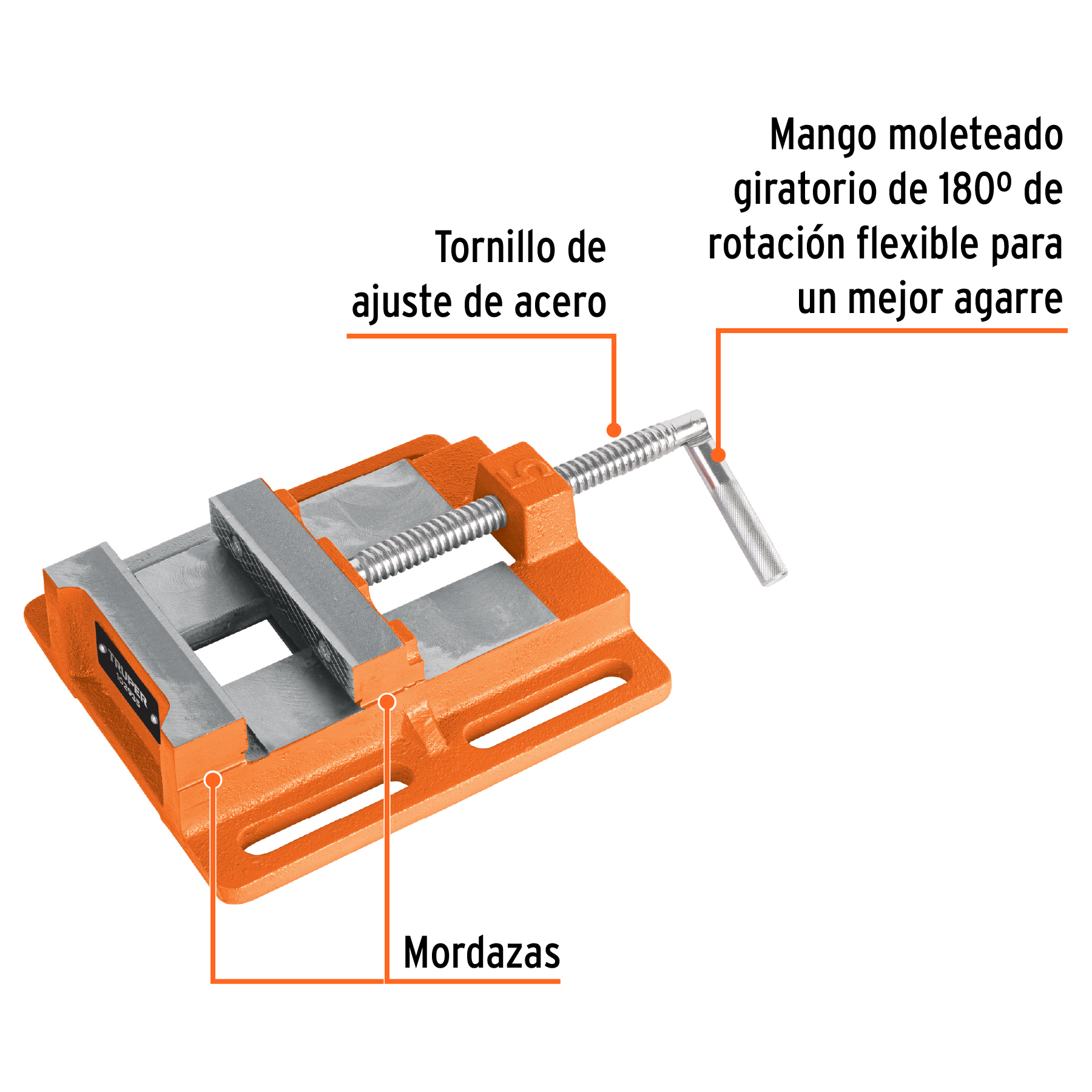 Prensa morsa plana, apertura 5' (125 mm), TRUPER - Imagen 2