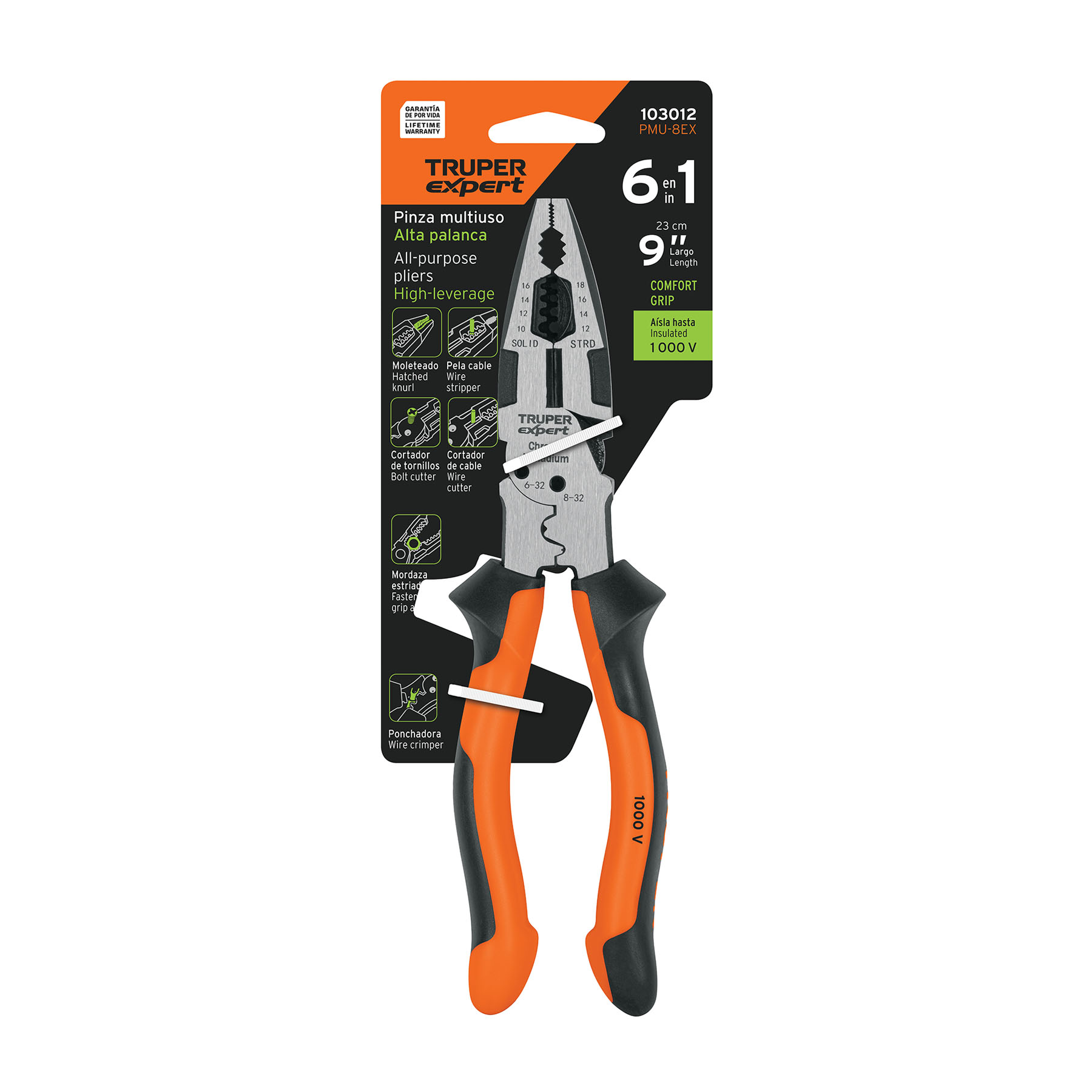 Pinza multiuso 9' electricista, comfort grip, TRUPER EXPERT - Imagen 4