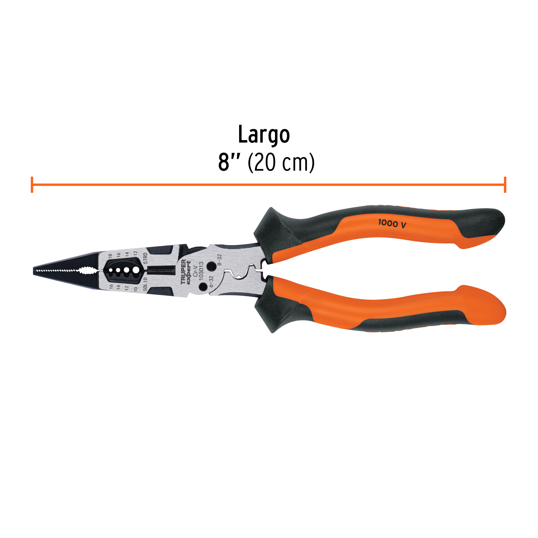 Pinza multiuso 8' punta larga, comfort grip, TRUPER expert - Imagen 3