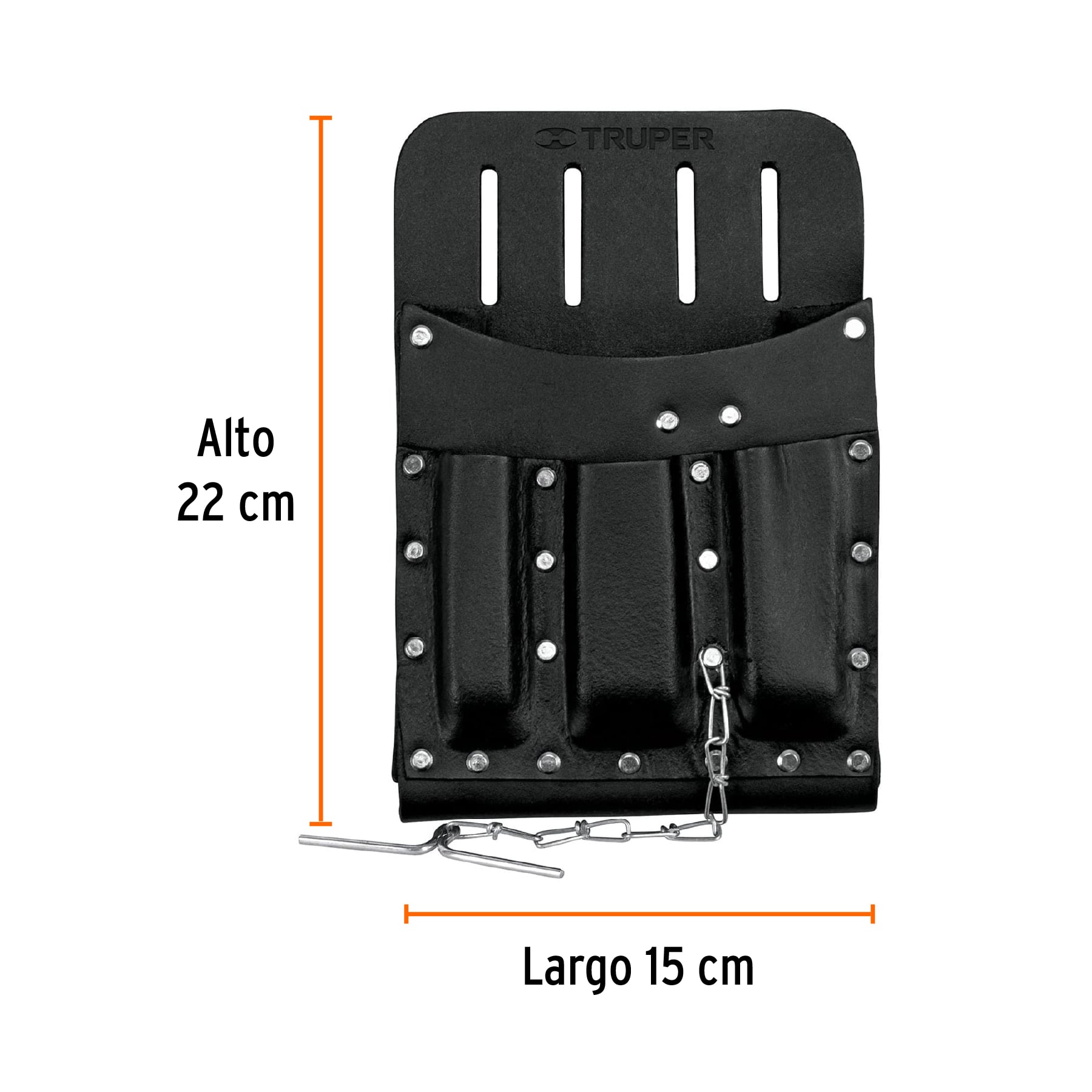 Porta herramientas de cuero con 11 compartimentos, TRUPER - Imagen 3