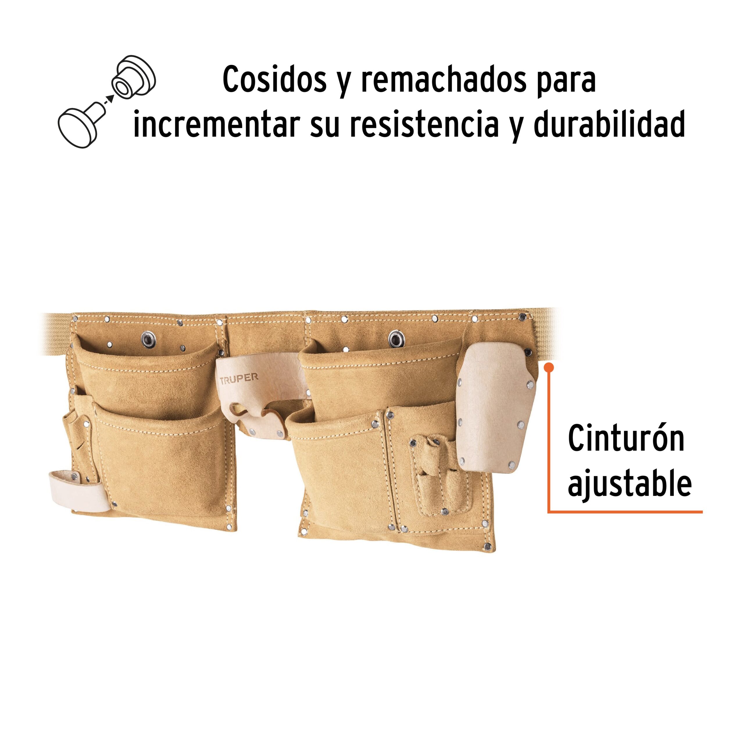 Porta herramientas de carnaza con 13 compartimentos, TRUPER - Imagen 2